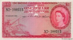 1 Dollar CARAÏBES  1955 P.07b SUP