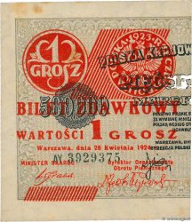 1 Grosz POLAND  1924 P.042a UNC-