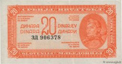 20 Dinara YUGOSLAVIA  1944 P.051a