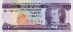 20 Dollars Petit numéro BARBADOS  1973 P.34a