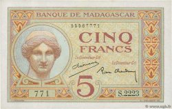 5 Francs MADAGASCAR  1937 P.035 XF