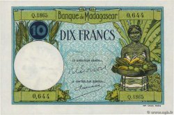 10 Francs MADAGASCAR  1948 P.036 SC+