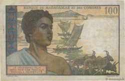 100 Francs MADAGASCAR  1951 P.046b MBC