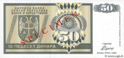 50 Dinara Spécimen BOSNIA-HERZEGOVINA  1992 P.134s FDC