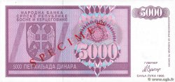 5000 Dinara Spécimen BOSNIA-HERZEGOVINA  1992 P.138s FDC