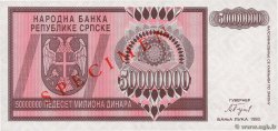 50000000 Dinara Spécimen BOSNIA E ERZEGOVINA  1993 P.145s FDC