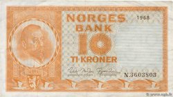 10 Kroner NORVÈGE  1968 P.31d TB