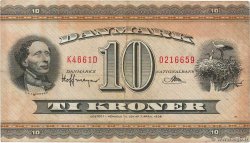 10 Kroner DINAMARCA  1966 P.044y MB