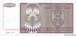 100000 Dinara CROAZIA  1993 P.R09a FDC