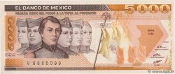5000 Pesos MEXICO  1987 P.088b UNC