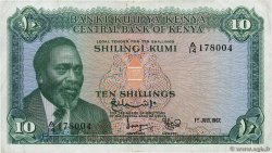 10 Shillings KENYA  1967 P.02b MB