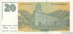 20 Novih Dinara YUGOSLAVIA  1994 P.150 AU