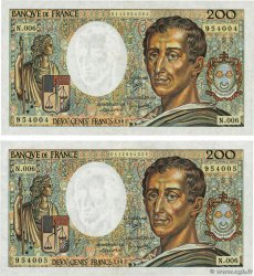 200 Francs MONTESQUIEU Consécutifs FRANCIA  1981 F.70.01