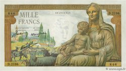 1000 Francs DÉESSE DÉMÉTER FRANKREICH  1942 F.40.13