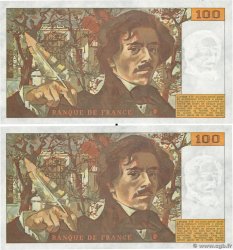 100 Francs DELACROIX modifié Consécutifs FRANKREICH  1988 F.69.12 VZ+