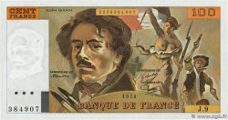 100 Francs DELACROIX modifié FRANCE  1978 F.69.01g XF-