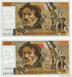 100 Francs DELACROIX modifié Lot FRANCIA  1979 F.69.02b BC+