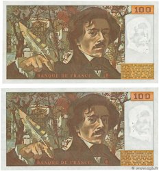 100 Francs DELACROIX modifié Lot FRANKREICH  1979 F.69.02b fSS