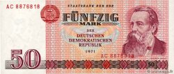 50 Mark ALLEMAGNE RÉPUBLIQUE DÉMOCRATIQUE  1971 P.30a TTB