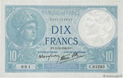 10 Francs MINERVE modifié FRANCE  1940 F.07.23 TTB+