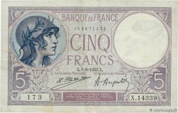 5 Francs FEMME CASQUÉE FRANCIA  1923 F.03.07 q.BB