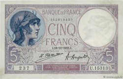 5 Francs FEMME CASQUÉE FRANCE  1923 F.03.07 TTB