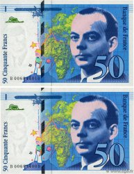 50 Francs SAINT-EXUPÉRY Consécutifs FRANCIA  1993 F.72.02 SC+