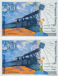 50 Francs SAINT-EXUPÉRY Consécutifs FRANKREICH  1993 F.72.02 fST+