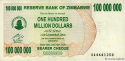 100 Millions Dollars ZIMBABWE  2008 P.58 TTB