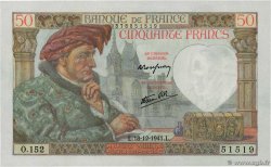 50 Francs JACQUES CŒUR FRANCIA  1941 F.19.17 SC+
