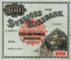 100 Kronor SUÈDE  1958 P.45d VF-