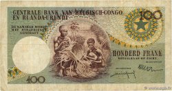 100 Francs CONGO BELGA  1956 P.33a MB