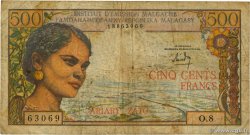 500 Francs - 100 Ariary MADAGASCAR  1964 P.058a q.MB