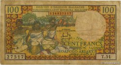 100 Francs - 20 Ariary MADAGASCAR  1966 P.057a G
