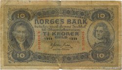 10 Kroner NORVÈGE  1944 P.08c SGE