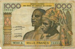 1000 Francs STATI AMERICANI AFRICANI  1977 P.103Al q.MB
