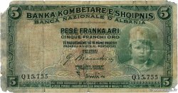 5 Franka Ari ALBANIA  1926 P.02b G
