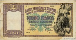 100 Franga ALBANIE  1940 P.08 TB