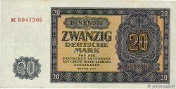 20 Deutsche Mark ALLEMAGNE RÉPUBLIQUE DÉMOCRATIQUE  1955 P.19a