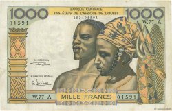 1000 Francs ESTADOS DEL OESTE AFRICANO  1969 P.103Ag MBC