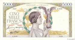 5000 Francs VICTOIRE Impression à plat FRANCIA  1943 F.46.49 EBC