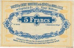 5 Francs Non émis FRANCE regionalismo y varios Lille 1870 JER.59.42A SC