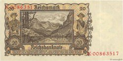 20 Reichsmark GERMANY  1939 P.185 AU-