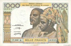 1000 Francs STATI AMERICANI AFRICANI  1980 P.103An