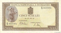 500 Lei ROMANIA  1942 P.051a AU