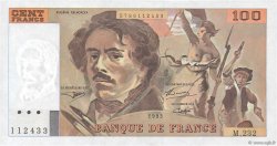 100 Francs DELACROIX imprimé en continu FRANCIA  1993 F.69bis.08 q.FDC
