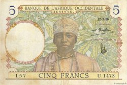 5 Francs AFRIQUE OCCIDENTALE FRANÇAISE (1895-1958)  1936 P.21 TTB
