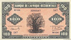 100 Francs FRENCH WEST AFRICA  1942 P.31a AU