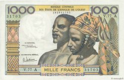 1000 Francs WEST AFRICAN STATES  1969 P.103Ag XF