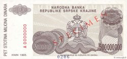 500 000 000 Dinara Spécimen KROATIEN  1993 P.R26s ST